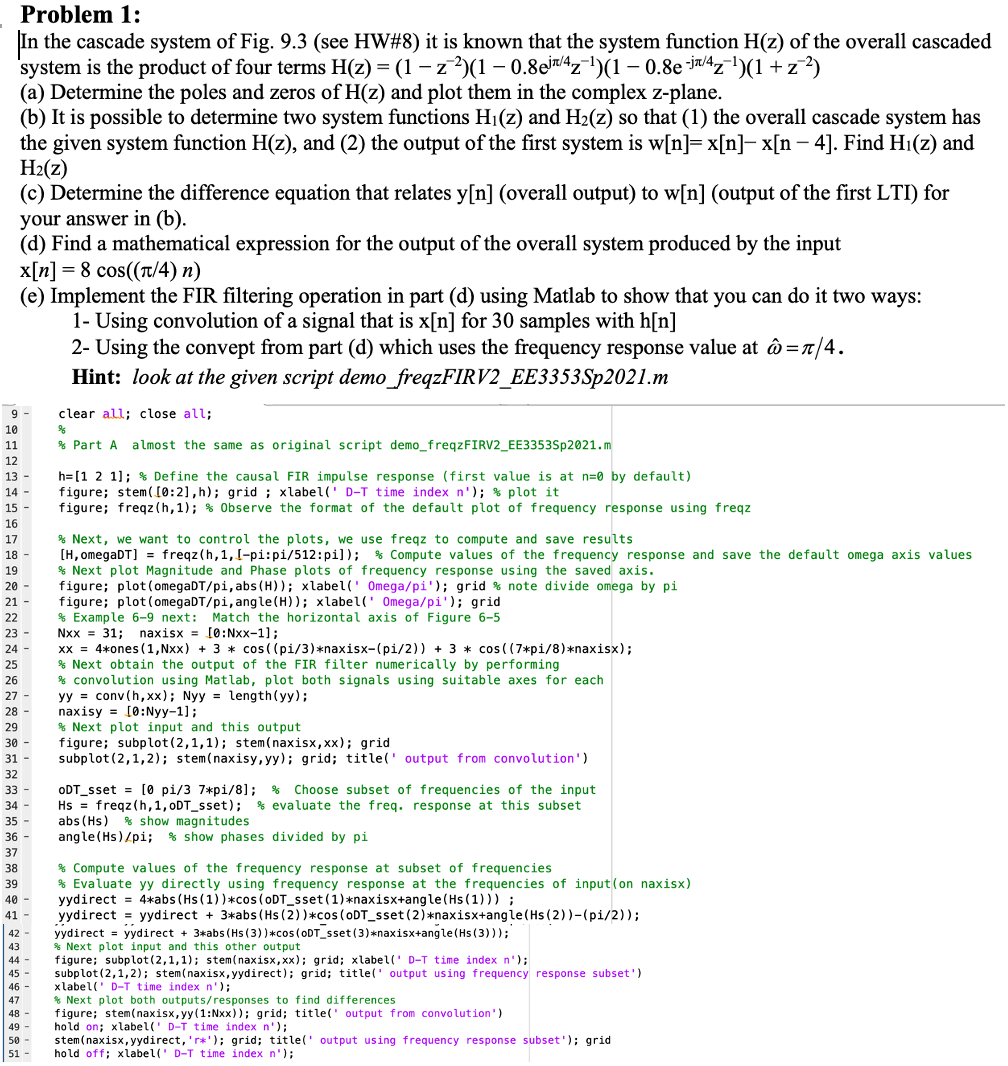 Solved Problem 1: In the cascade system of Fig. 9.3 (see | Chegg.com