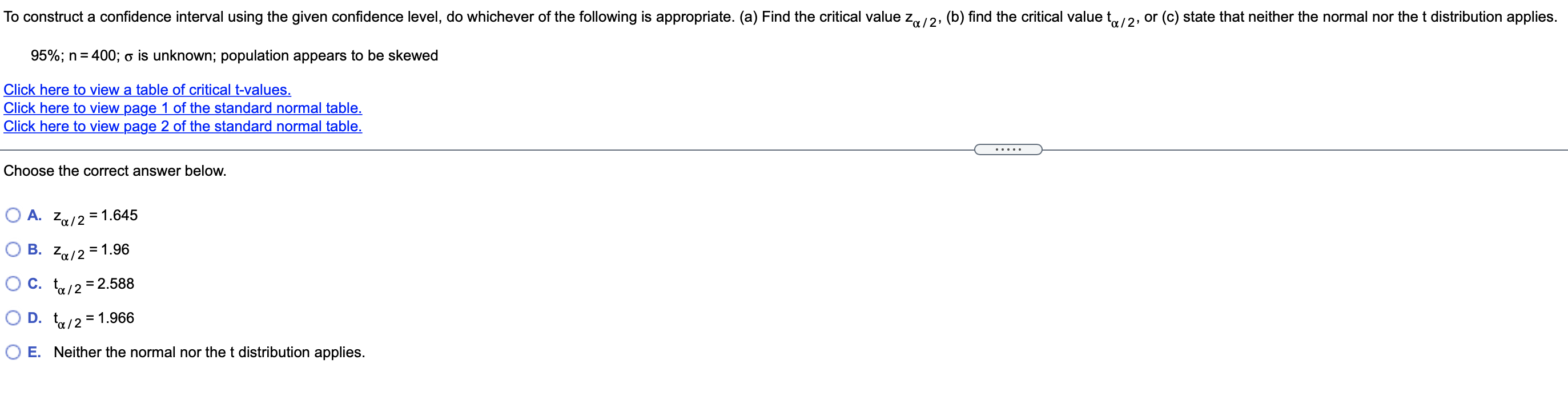 Solved To construct a confidence interval using the given | Chegg.com