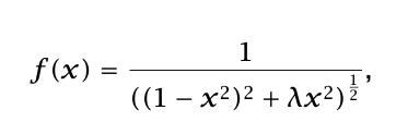 f(x) = - ♡ ((1 – x2)2 + 2x2)