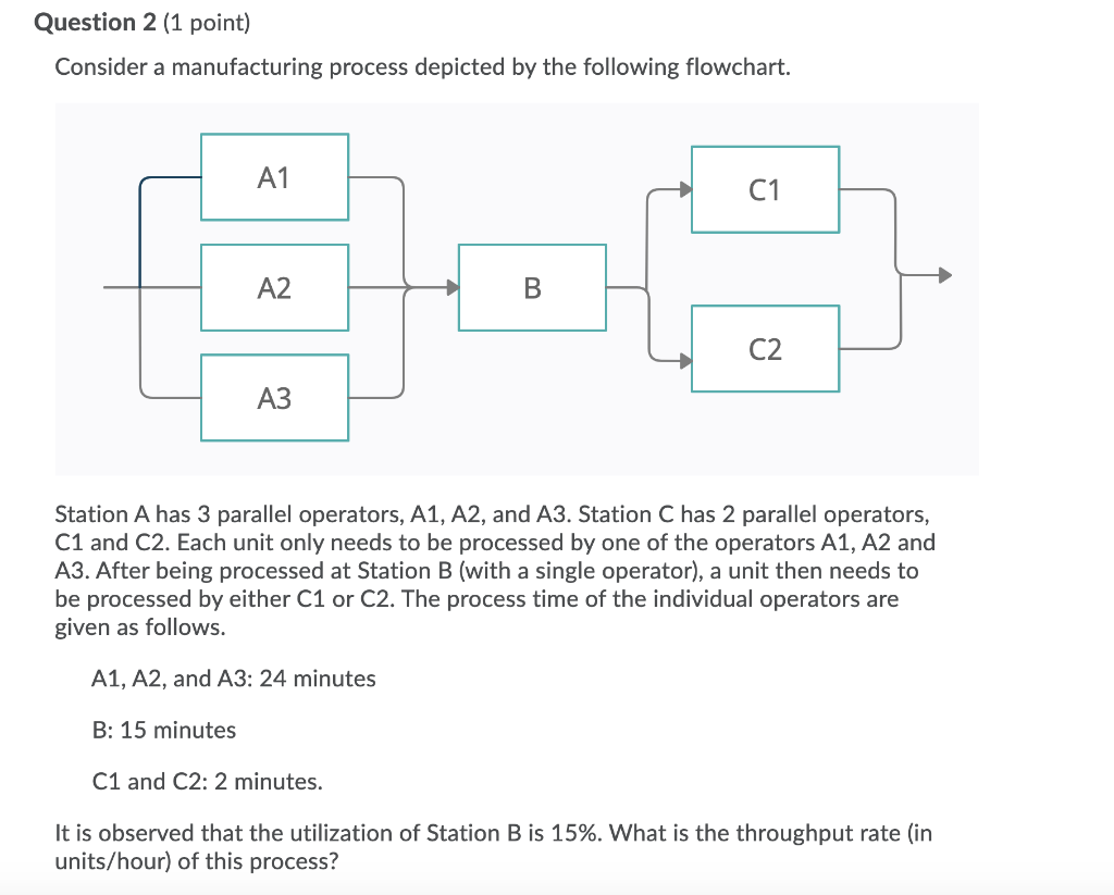 Solved Question 2 (1 point) Consider a manufacturing process | Chegg.com