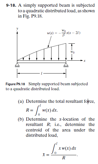 Solved 9-18. A simply supported beam is subjected to a | Chegg.com