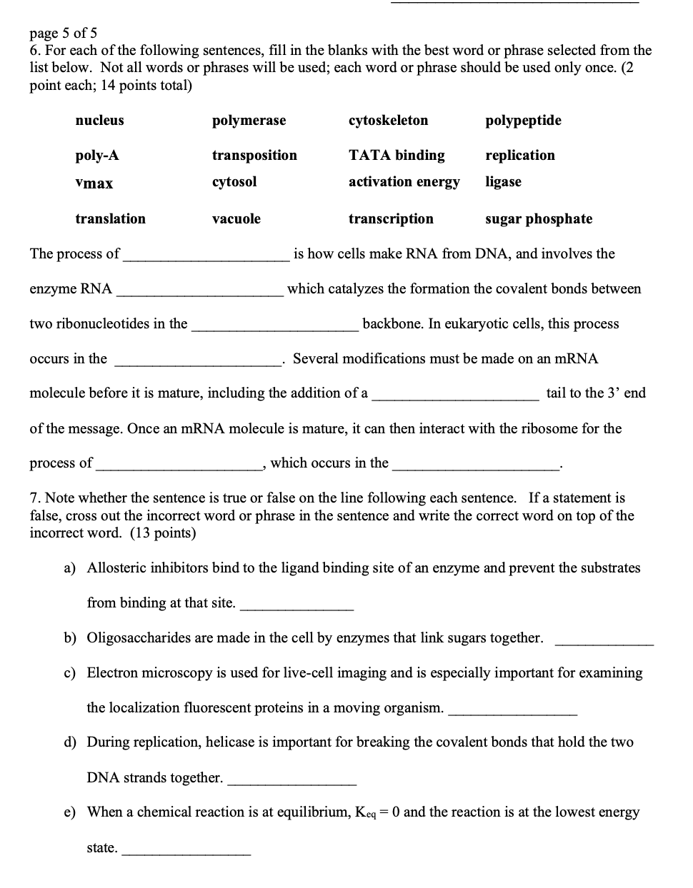 Solved page 5 of 5 6. For each of the following sentences, | Chegg.com