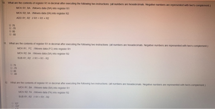 Solved Represented With Two s Complement 10 What Are Th