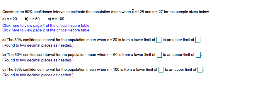 Solved Construct an 80% confidence interval to estimate the | Chegg.com