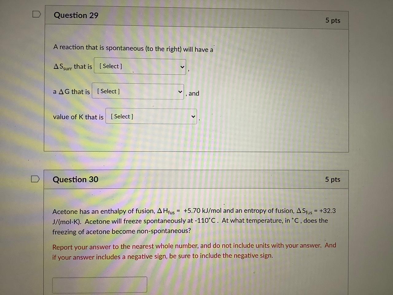 Solved Questions 29 and 30 for 29 the options are: - | Chegg.com