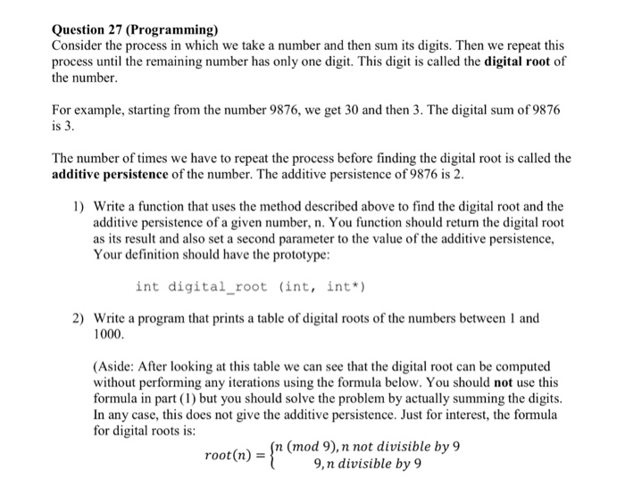 Solved Question 27 (Programming) Consider the process in | Chegg.com