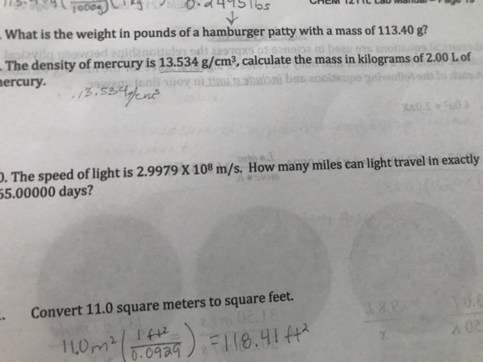 Solved ем What is the weight in pounds of a hamburger patty