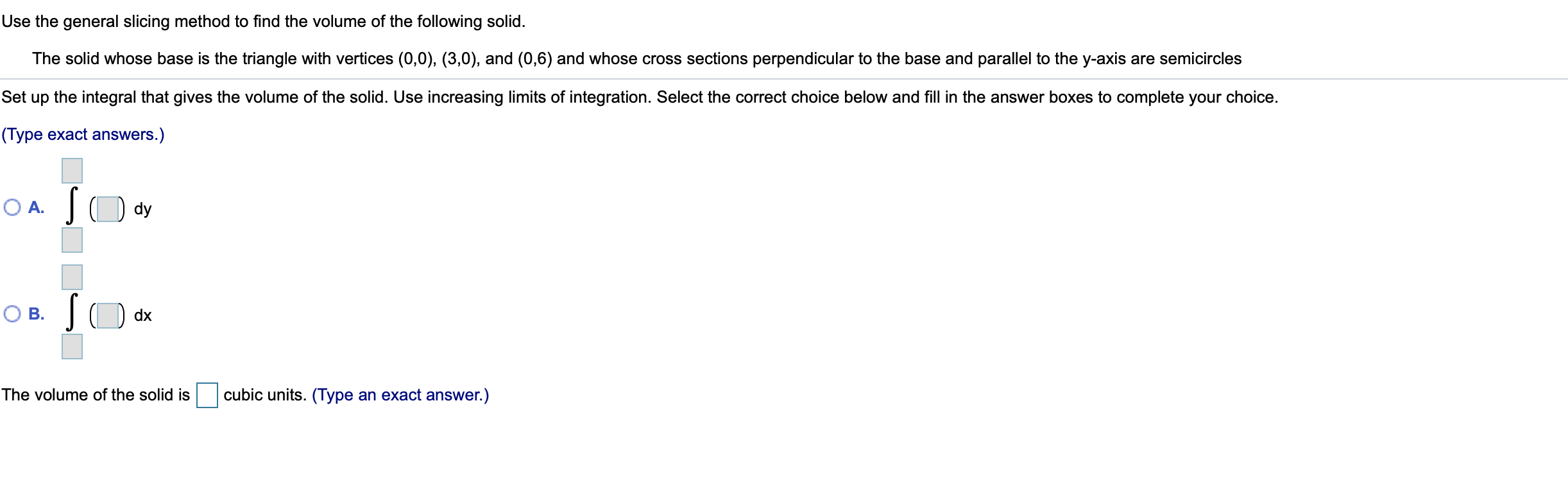Solved Use the general slicing method to find the volume of | Chegg.com