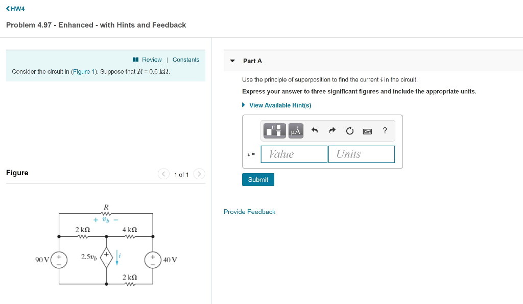 Solved HW4 Problem 4.97 Enhanced - with Hints and Feedback l | Chegg.com