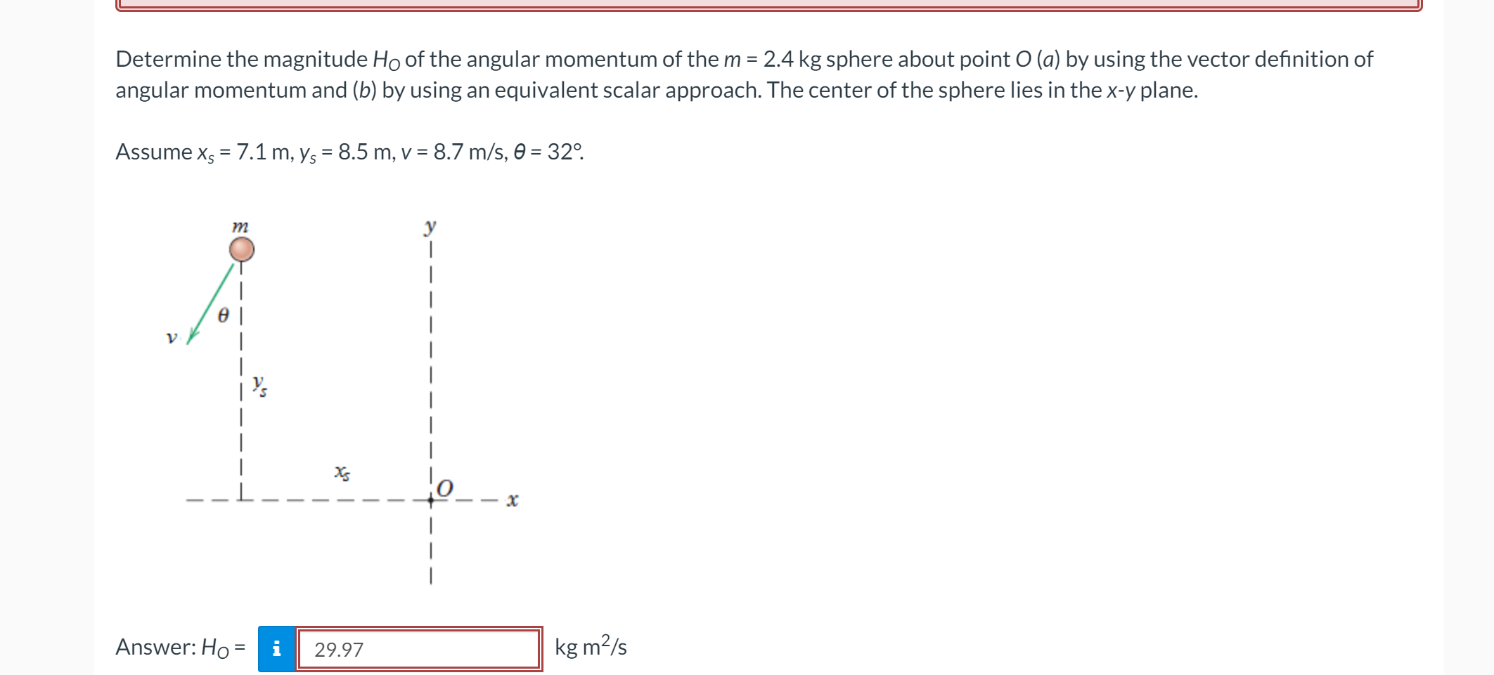 Solved Determine the magnitude Ho of the angular momentum of | Chegg.com