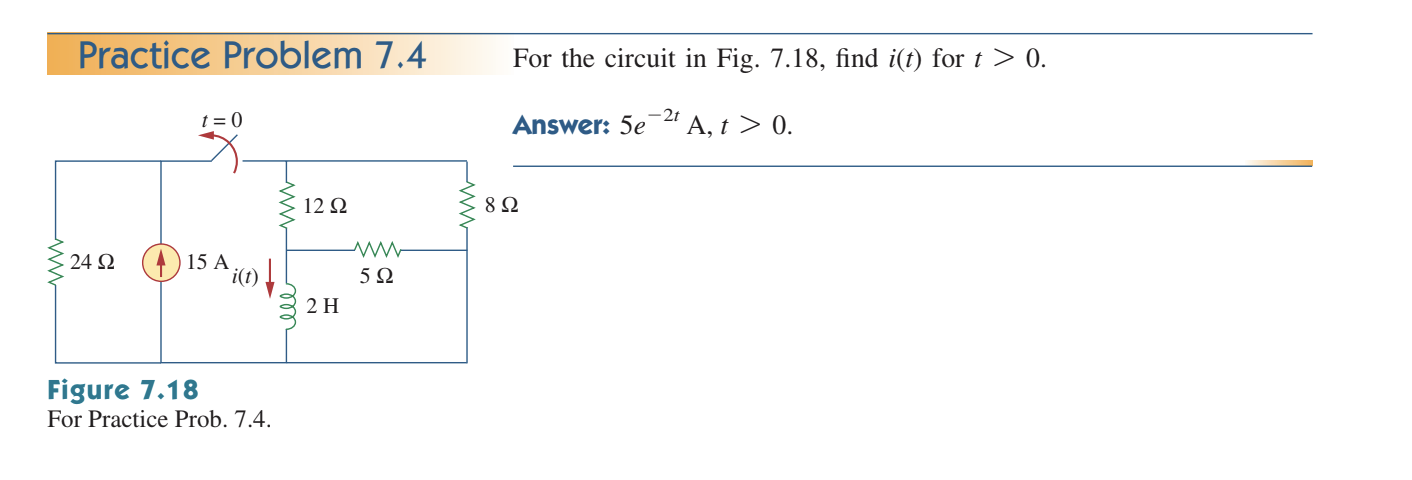 Solved Practice Problem 7.4 For the circuit in Fig. 7.18, | Chegg.com