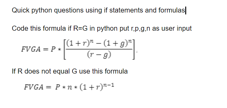 Solved Quick python questions using if statements and | Chegg.com