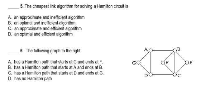 Solved 5. The cheapest link algorithm for solving a Hamilton | Chegg.com