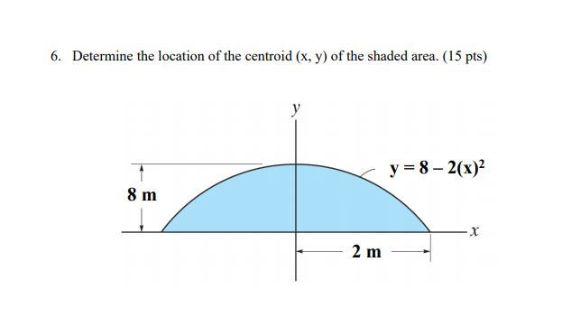 Solved 6. Determine the location of the centroid (x, y) of | Chegg.com
