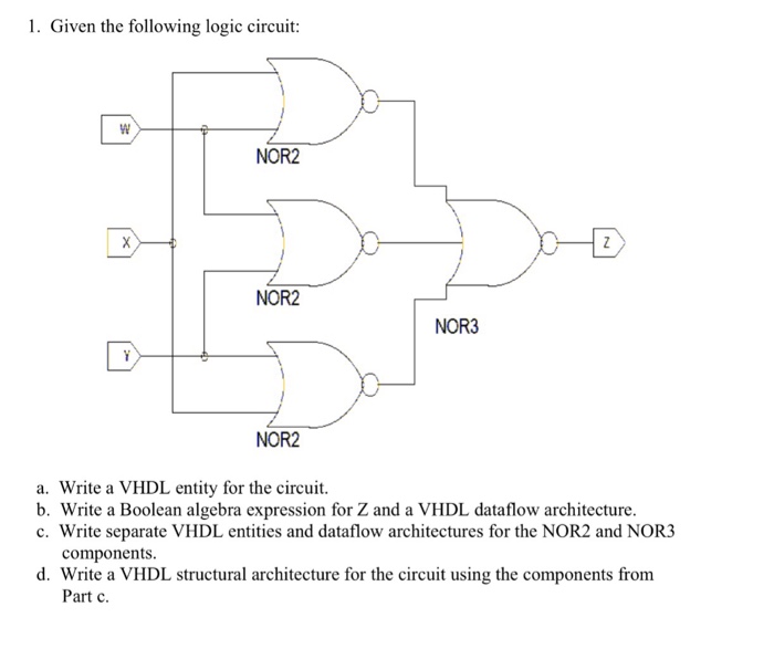 Solved iven the following logic circuit: NOR2 NOR2 NOR3 NOR2 | Chegg.com