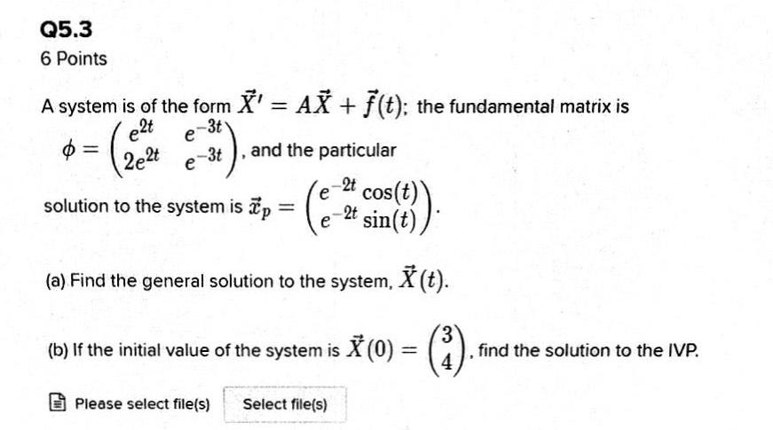 Q5 1 6 Points Consider The System Of Equations A Chegg Com