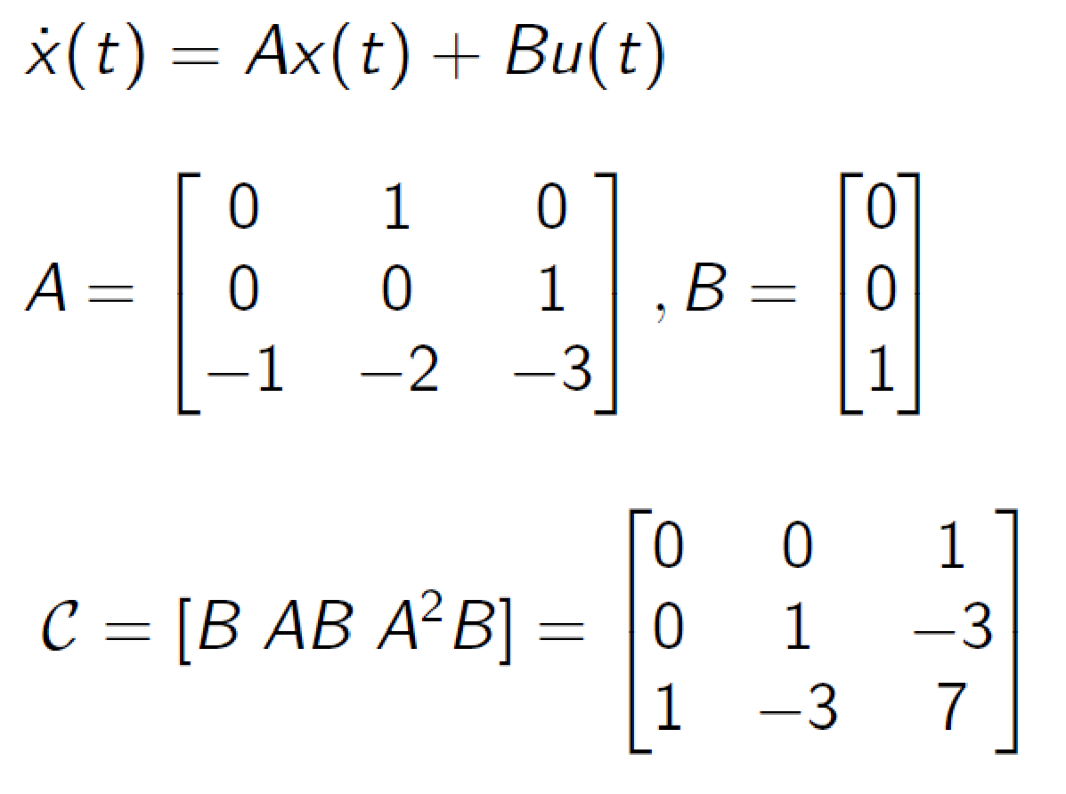 Solved Determine the controllability of a linear | Chegg.com