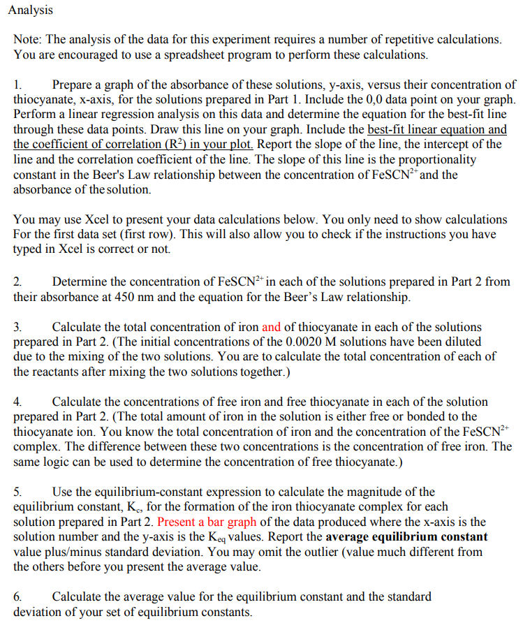 Solved Analysis Note: The analysis of the data for this | Chegg.com