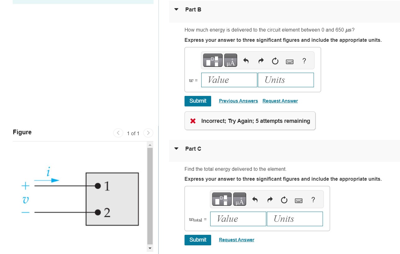 Solved The voltage and current at the terminals of the