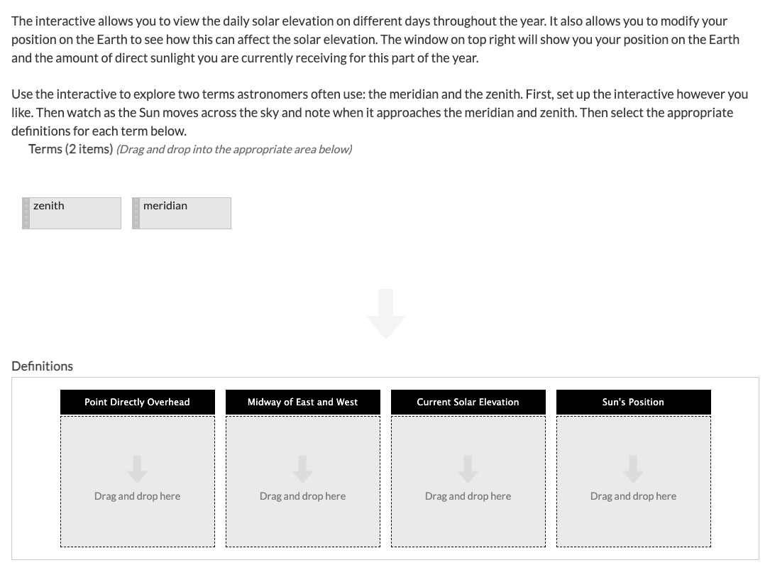 Solved The interactive allows you to view the daily solar | Chegg.com