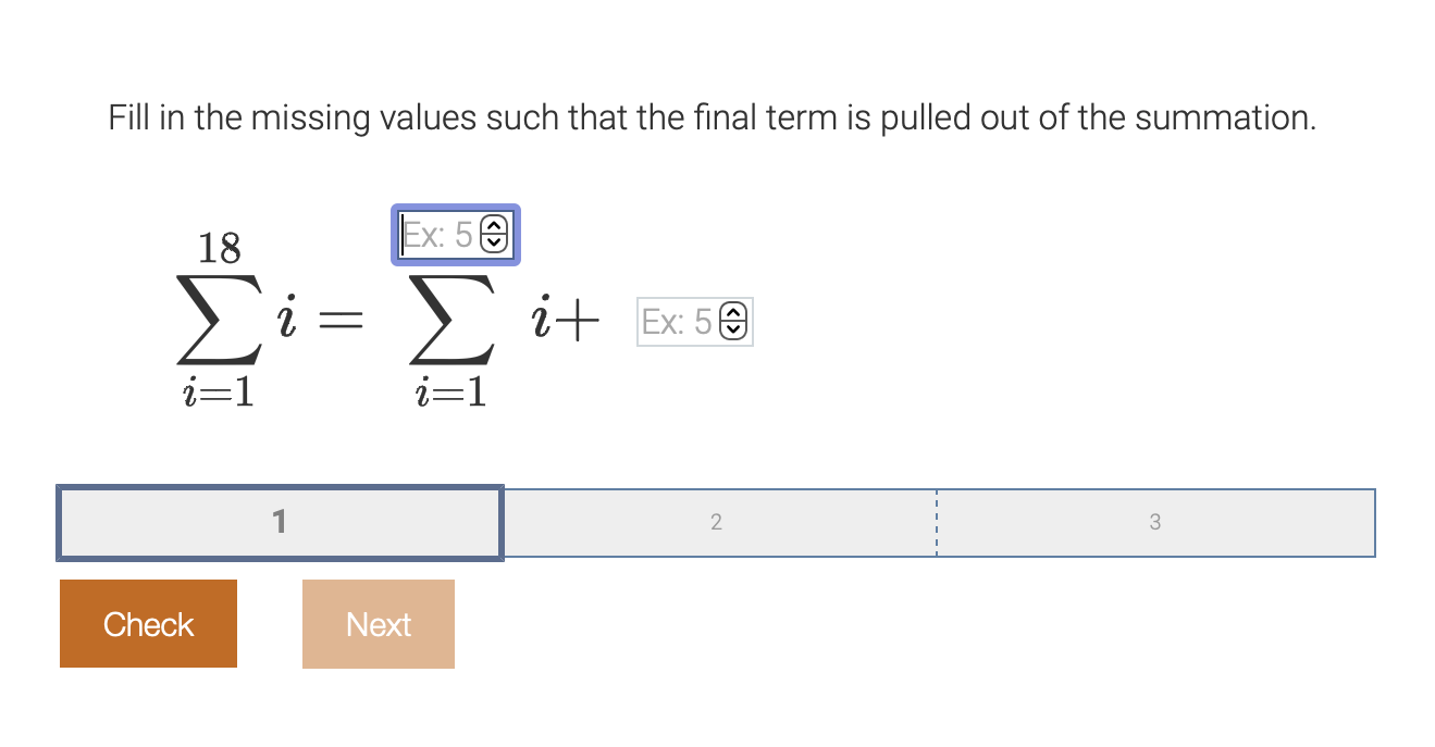 Solved Fill in the missing values such that the final term | Chegg.com