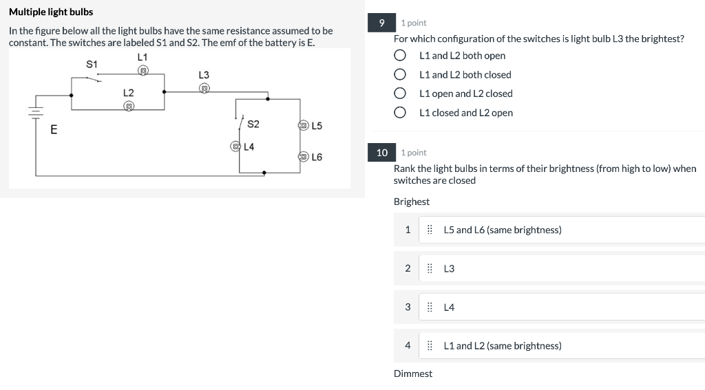 Solved 9 Multiple light bulbs In the figure below all the | Chegg.com