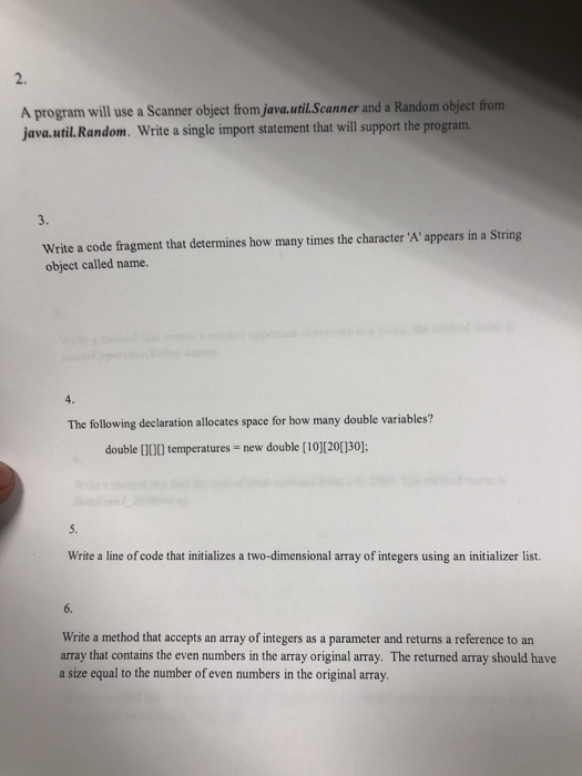 Solved 2. A program will use a Scanner object from java.util | Chegg.com