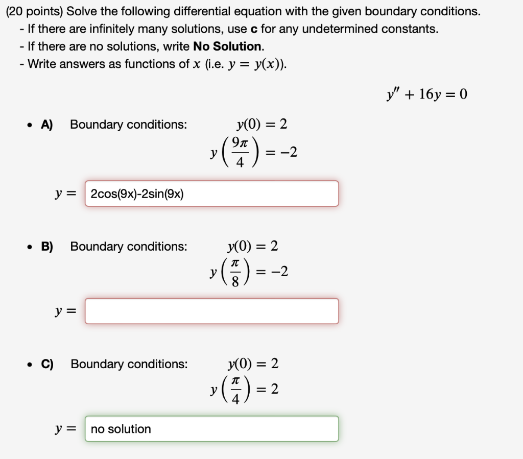 [Solved]: 20 Points) Solve The Following Differential Equa