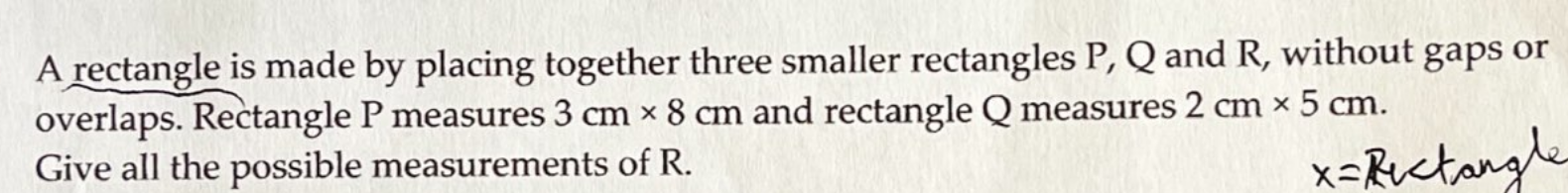 Solved A rectangle is made by placing together three smaller | Chegg.com