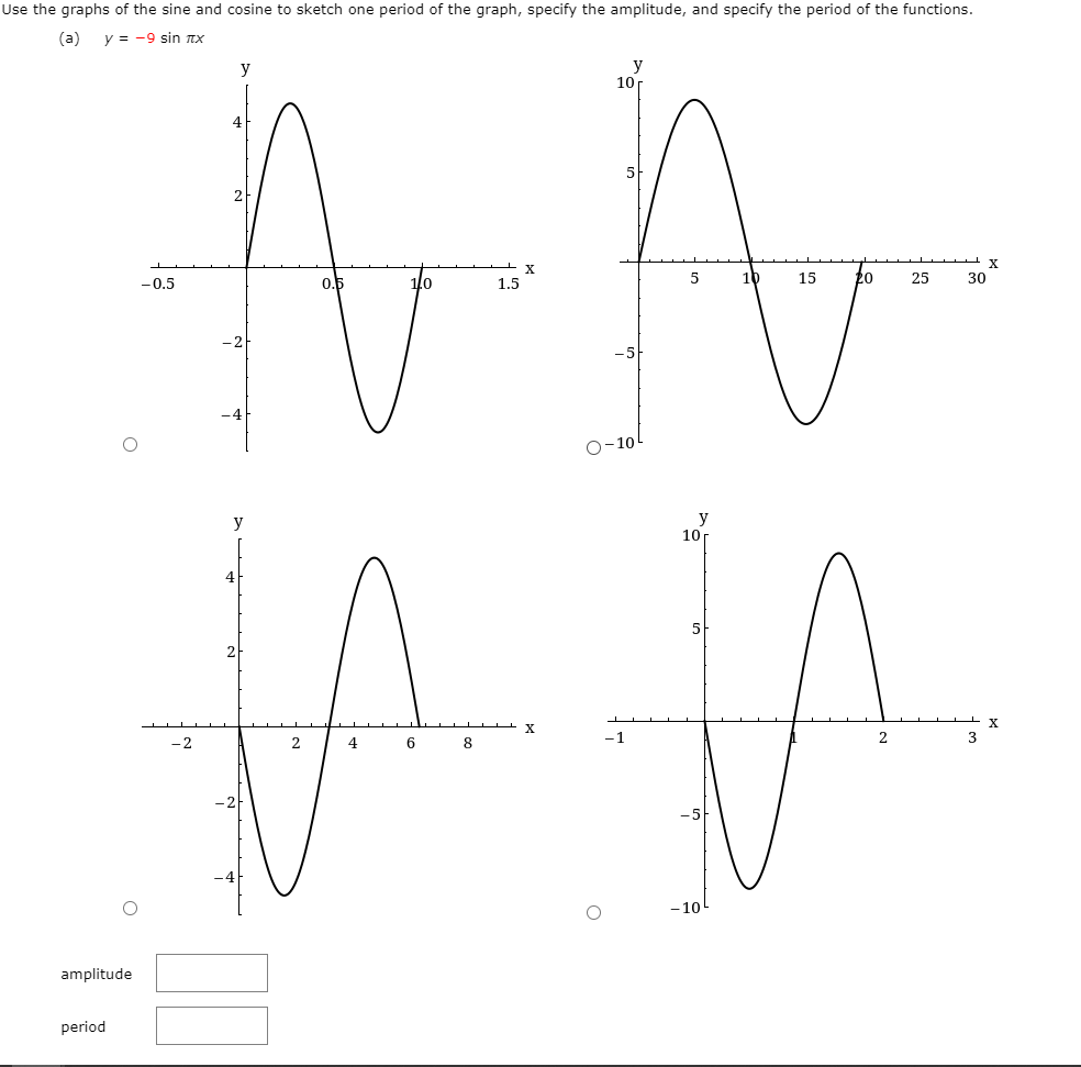 Solved Use the graphs of the sine and cosine to sketch one | Chegg.com