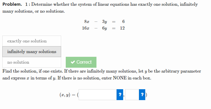 Solved Problem. 1: Determine whether the system of linear | Chegg.com
