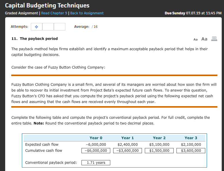 Solved Capital Budgeting Techniques Graded Assignment | Read | Chegg.com