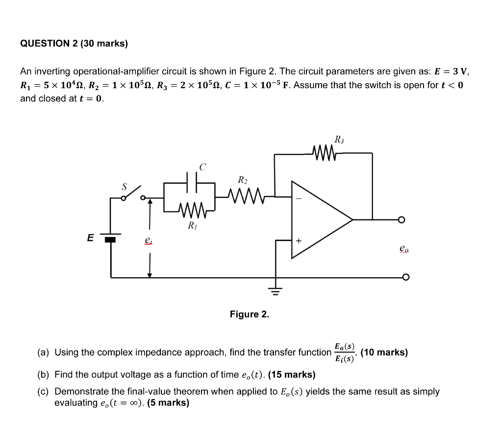 Solved QUESTION 2 (30 marks) An inverting | Chegg.com