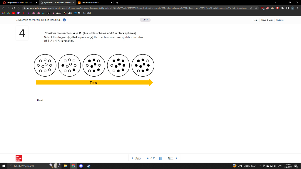 Solved Consider The Reaction, A⇌B(A = White Spheres And B= | Chegg.com