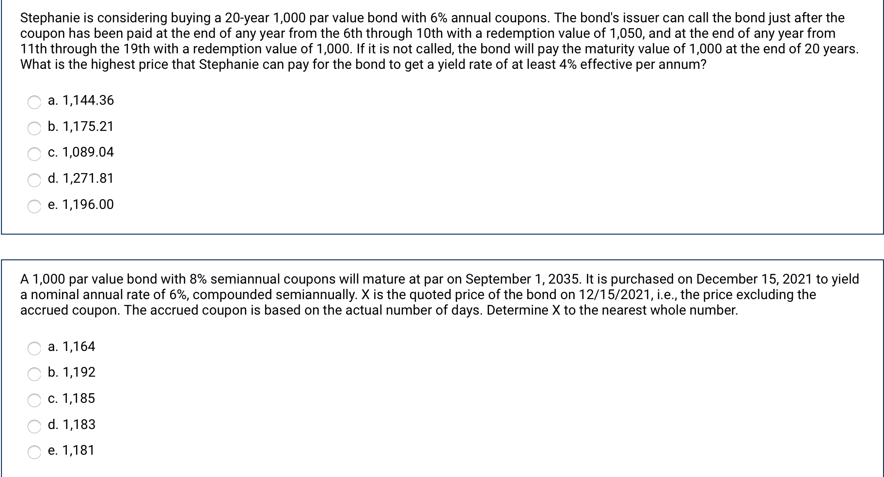 Solved Stephanie is considering buying a 20year 1,000 par