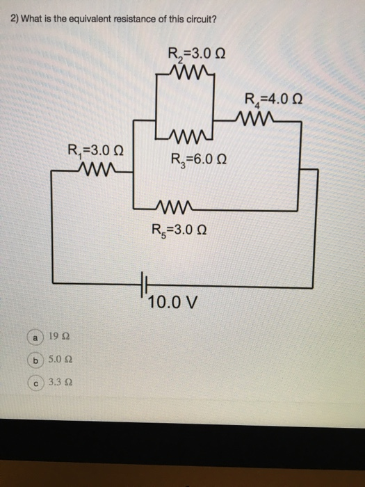 Solved 1) For this circuit, which resistor has the smallest