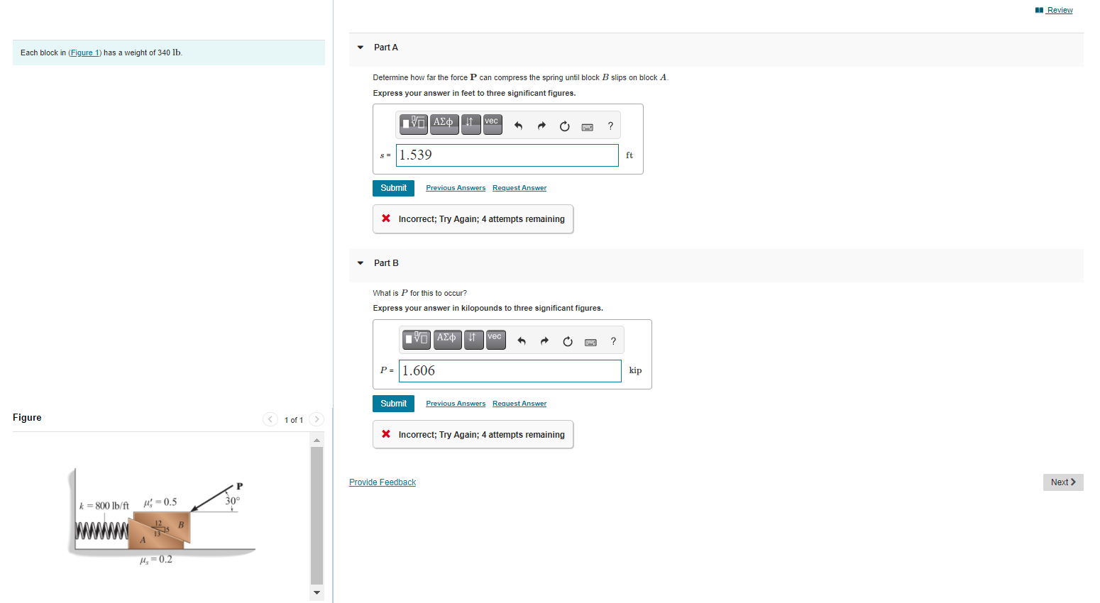 Solved - U Review Part A Each Block In (Figure 1) Has A | Chegg.com