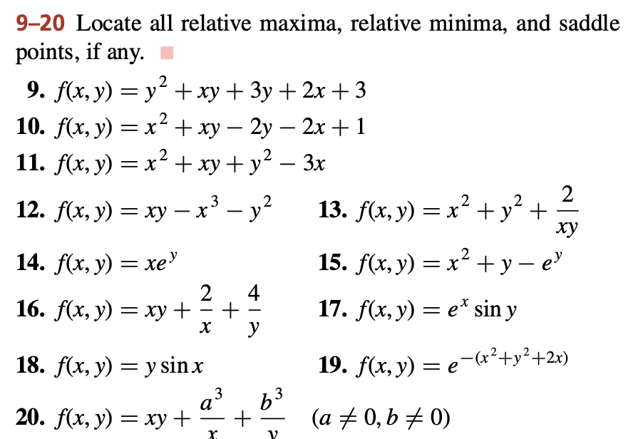 solved-9-20-locate-all-relative-maxima-relative-minima-and-chegg