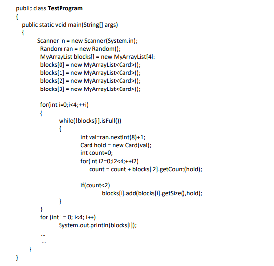 Solved MyArrayList public class MyArrayList \{ private int | Chegg.com