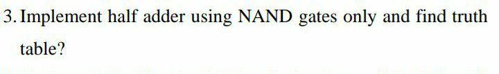 Solved 3. Implement half adder using NAND gates only and | Chegg.com
