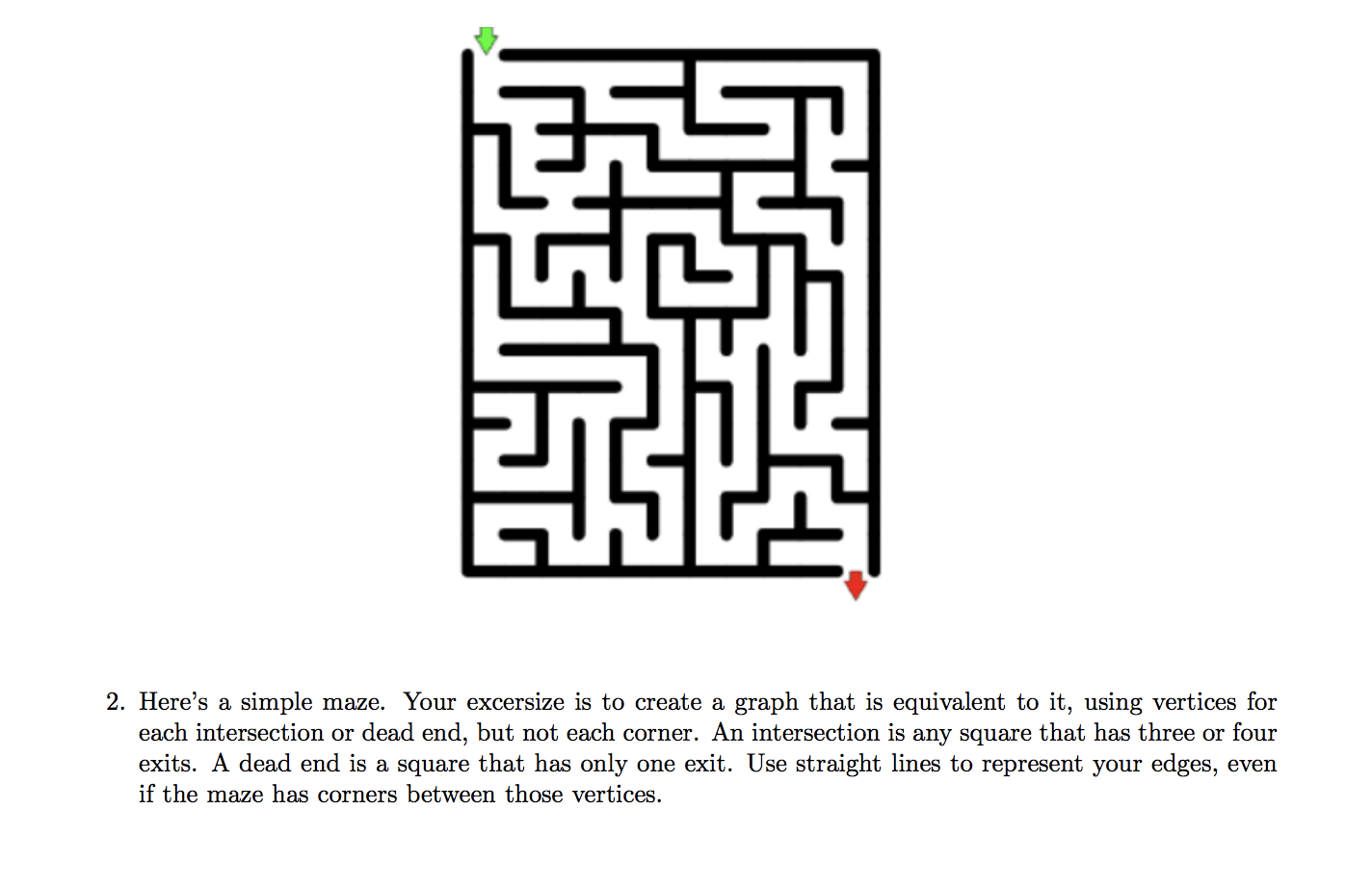 Solved 2. Here's a simple maze. Your excersize is to create | Chegg.com
