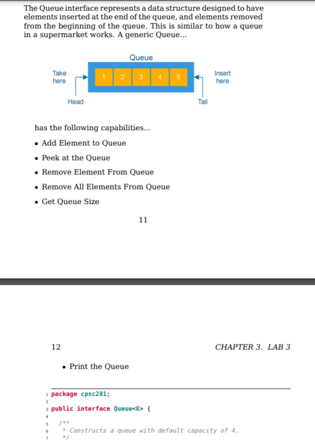 The Queue interface represents a data structure | Chegg.com