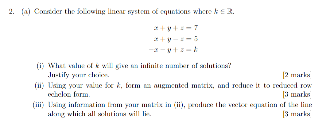 Solved 2. (a) Consider The Following Linear System Of | Chegg.com