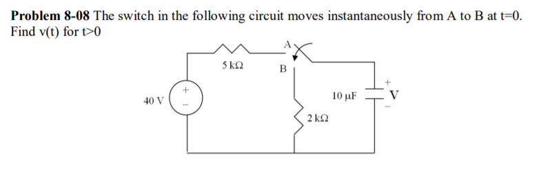 Solved Problem 8-08 The Switch In The Following Circuit 