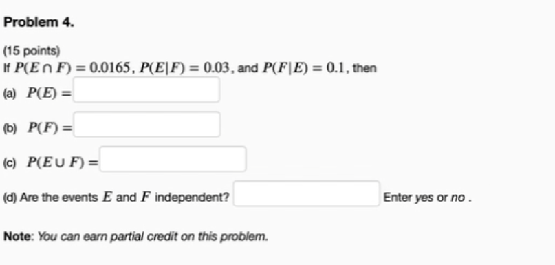 Solved 15 Points If P Eв F 0 0165 P Eв јf 0 03 And Chegg