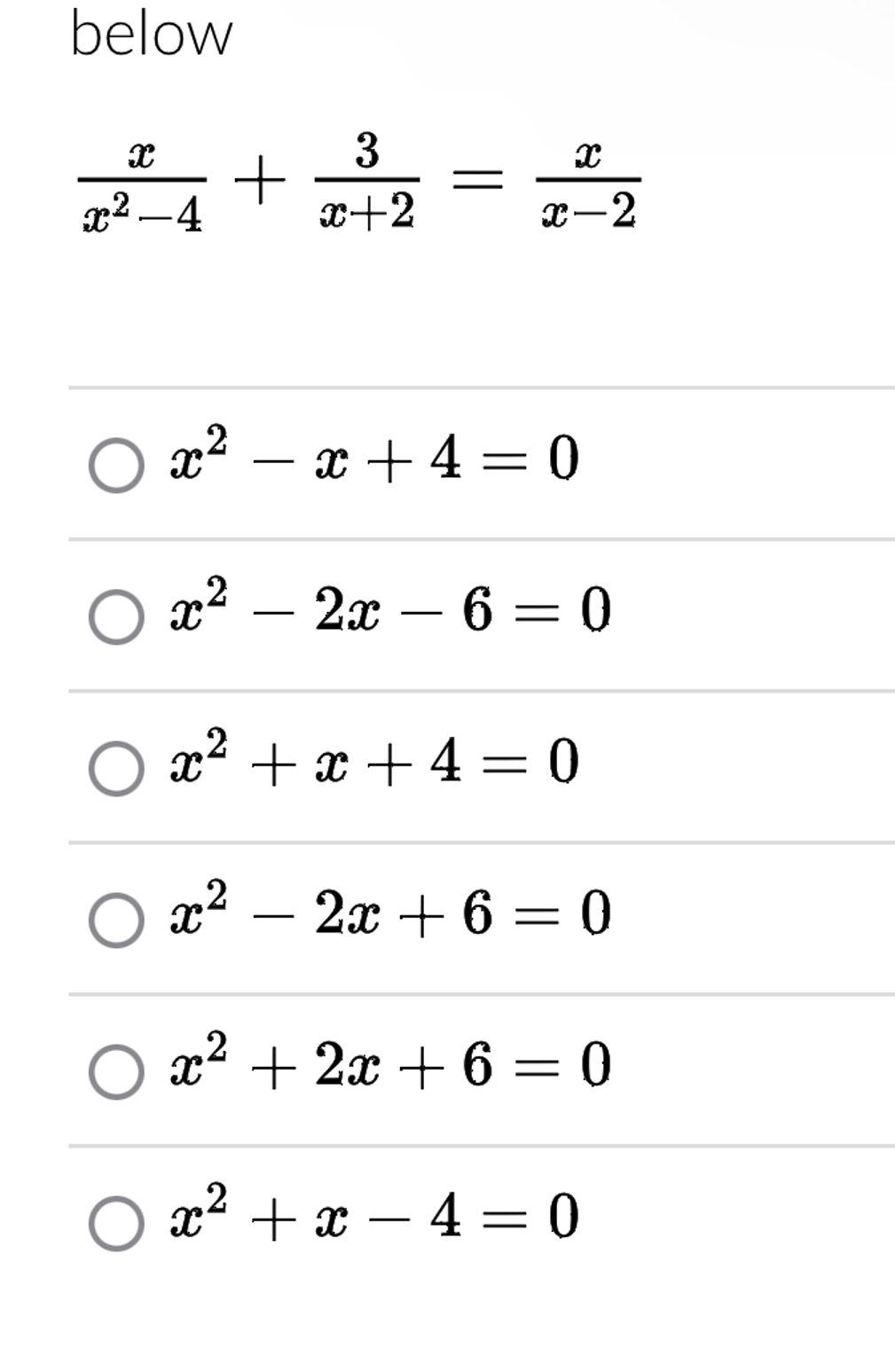 x 3 4   2 6 x = 0