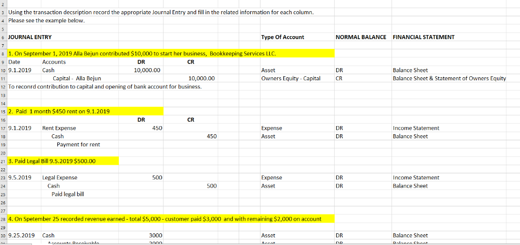 Solved 3 Using the transaction decsription record the | Chegg.com