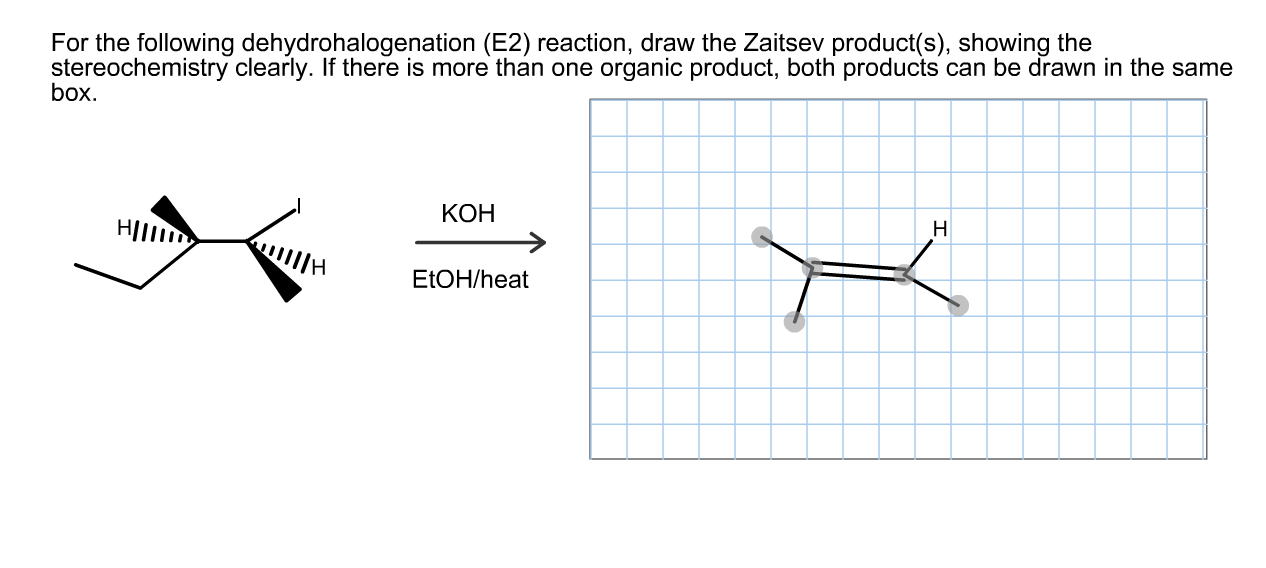 Solved For the following dehydrohalogenation (E2) reaction,