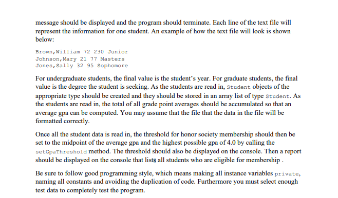 Solved The second programming project involves writing a | Chegg.com