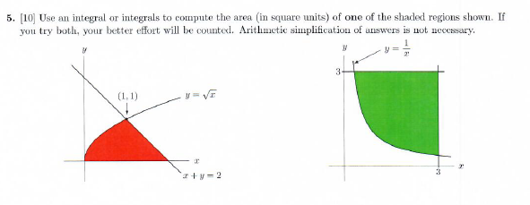 Solved Use an integral or integrals to compute the area( in | Chegg.com